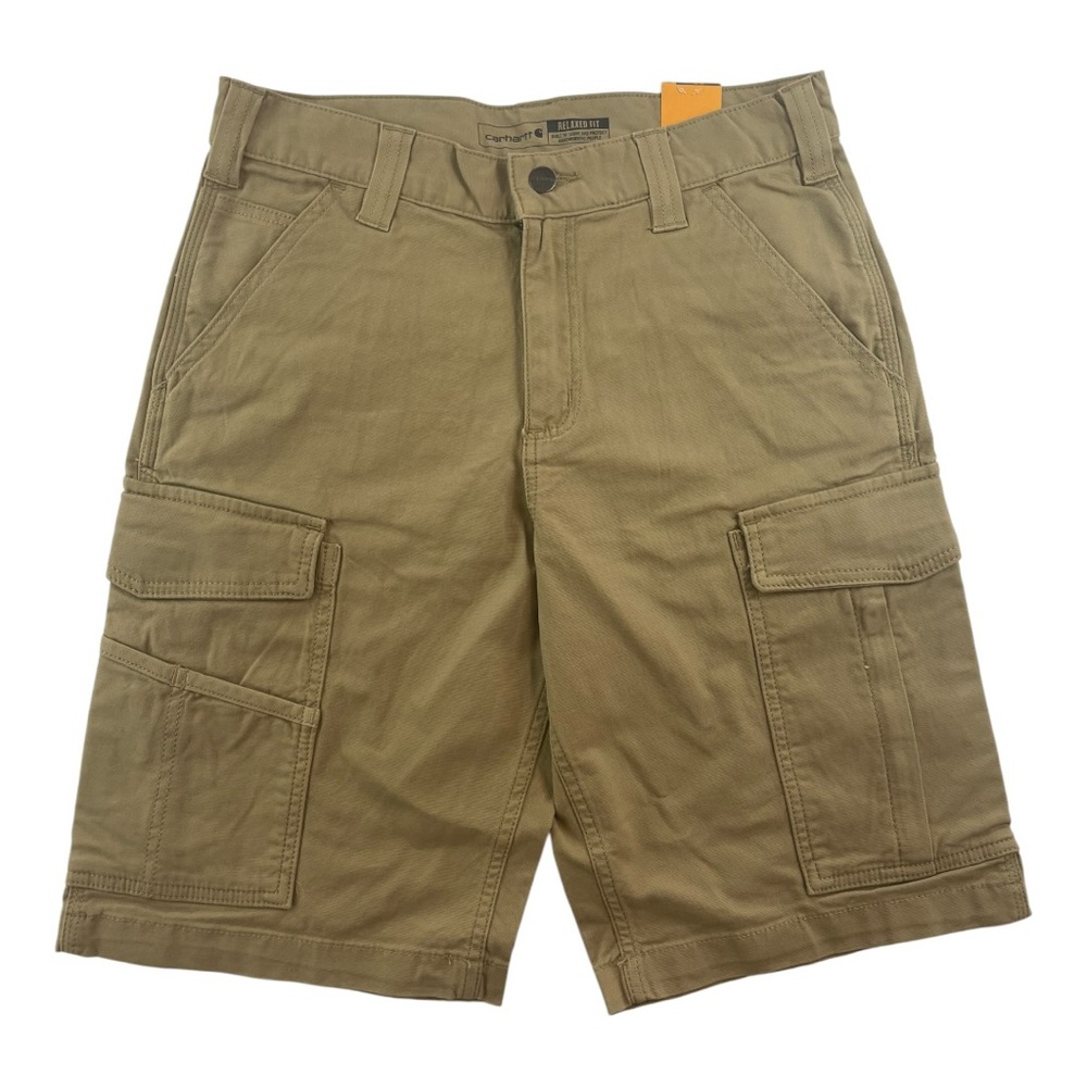 Carhartt Rugged Flex Relaxed Fit Canvas Cargo Work Short BS3542-M Khaki Size 30”